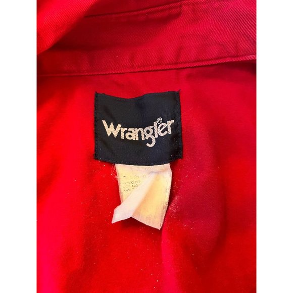 Wrangler Western Shirt Brushpopper Mens Large Pearl Snap Red - Picture 2 of 9